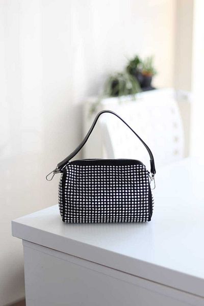 Moom Bag Geantă de umăr cu detalii Black Stone pentru femei