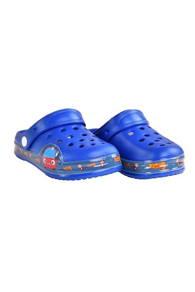 AkınalBella Boy's Blue Akınal Car Striped Light Sole Slippers Sandals