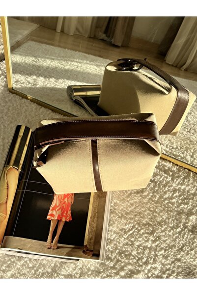 JeLumenn ARYA KANVAS ARCHİ MİNİ BAG KREM KAHVE KADIN ÇANTA