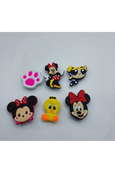 GULZADA Cross 6 Lı Taraftar Terlik Süsleri Renkli Kaliteli Terlik Aksesuarları