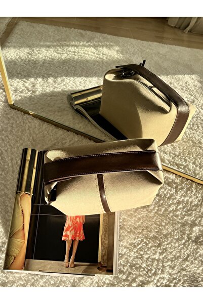 JeLumenn ARYA KANVAS ARCHİ MİNİ BAG KREM KAHVE KADIN ÇANTA