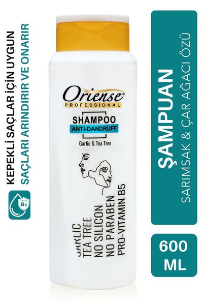 600ml Şampuan Kepek Karşıtı (ANTİ-DANDRUFF), Sarımsak Ve Çay Ağacı Özlü, Silikon Ve Paraben Içermez