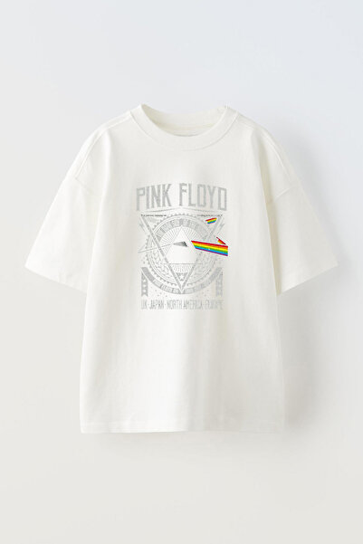 THEWERT Unisex Pink Floyd Tasarım Baskılı Pamuk Beyaz Oversize T-shirt