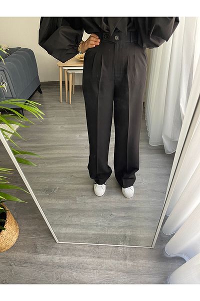 HENZA High Waist Black Palazzo Trousers - Wide Leg