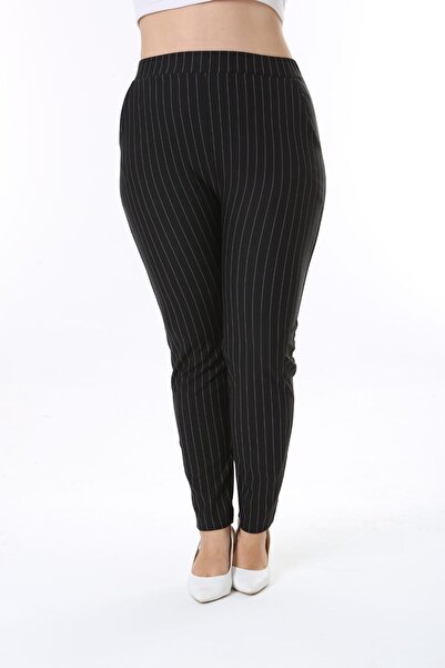 Esina Women's Striped Crepe Ankle Pants