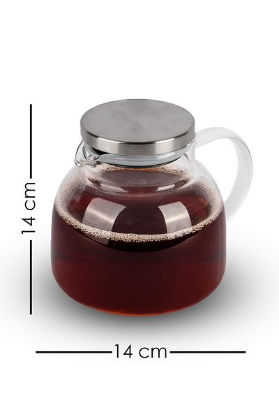 Lizzy 1000 ML Bamboo Lid - Heat Resistant Borosilicate Coffee Tea Pot