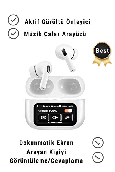 ANC-enabled Call Answering Music Player Bluetooth V5 Touch Headset with OLED Display