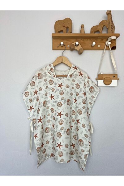 BabyKAR Deniz Kabuğu Müslin Kapşonlu Bebek & Çocuk Panço,Havlu ve Bornoz