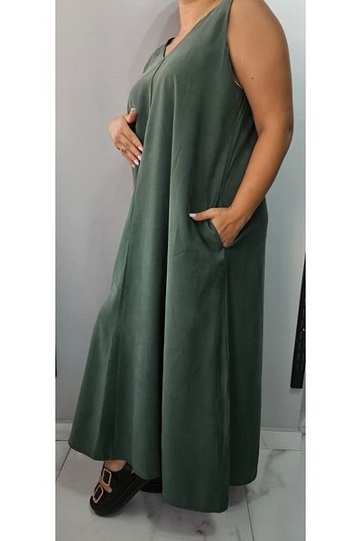 Butik Nilyam Αμάνικο μάξι φόρεμα V λαιμόκοψης - Plus Size 24135