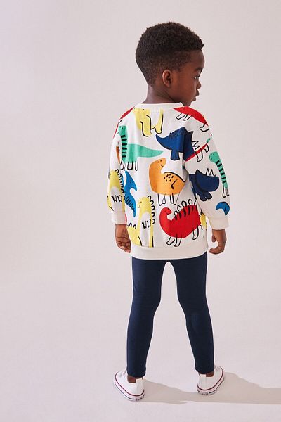 Next Baby Dinosaur Patterned Cotton Long Sleeve Sweatshirt Set