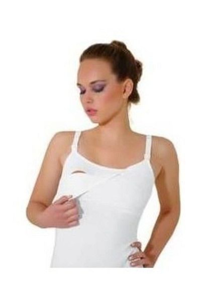 Liza Tricou de corp alb din bumbac pentru alăptare