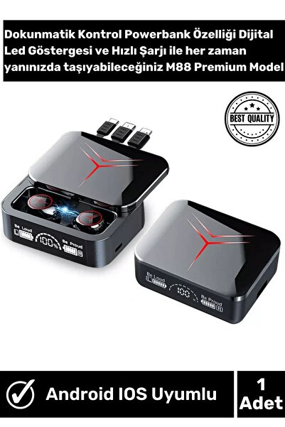 Wintoup M88 Plus Bluetooh Kulaklık V5.3 Dijital Göstergeli Stereo Dokunmatik ...