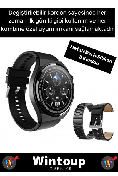 Wintoup Poco&Oppo&Honor Uyumlu 3 Kordonlu Akıllı Saat Sesli Görüşme Bildirim ...