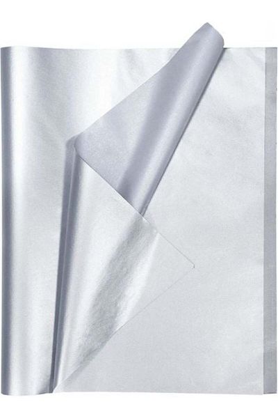 roco paper ورق قطيفة فضي اللون - عبوة من 15 قطعة، 17 جم/م، 50x70 سم