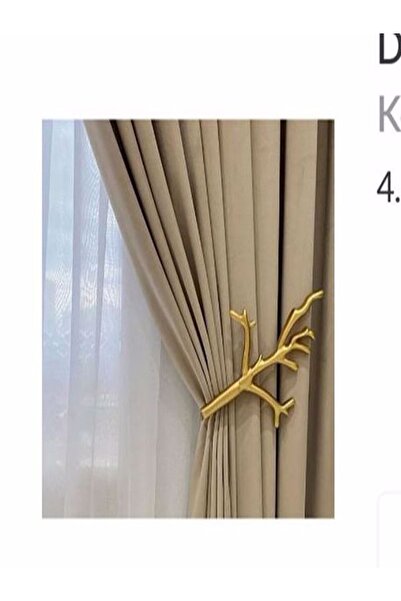 Doğukan perde aksesuarları Dal Kolbağı Sarı Perde Aksesuarı Fon Tutacağı 1 ADET