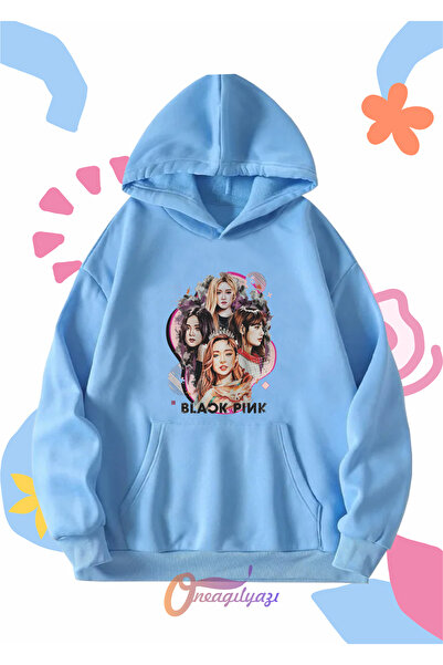 oneagılyazı Hanorac supradimensionat cu glugă unisex cu imprimeu Blackpink