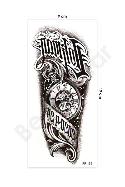 BP Tattoo Mekanik Saat Yazılı Geçici Dövme