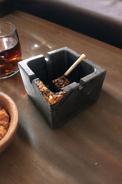 RocArt Home Square Ashtray with Concrete Stone