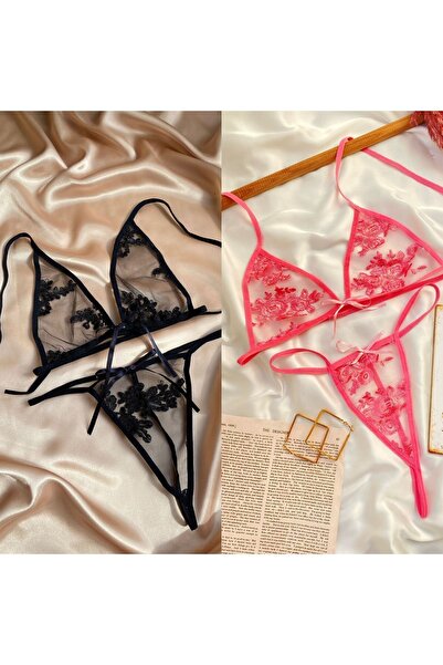 Maly Love Black and Dusty Pink Women's Underwear Set - Pack of 2