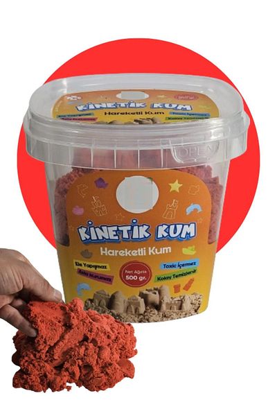 ileri grup 500 gr Red Bucket Kinetic Sand