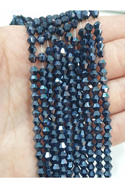 CRYSTALSHOP Mărgele de cristal piramidal albastru bleumarin de 4 mm (10 șuvițe)