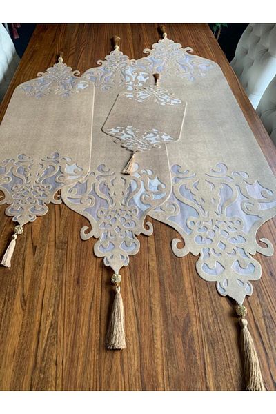 NURHAN HOME COLLECTION Coroana Model Honey Color Set Sufragerie 4 Piese