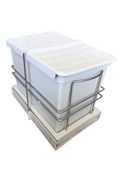 ÇAĞDAŞ Plastic Body Garbage Bin with Telescopic Rail 25 lt