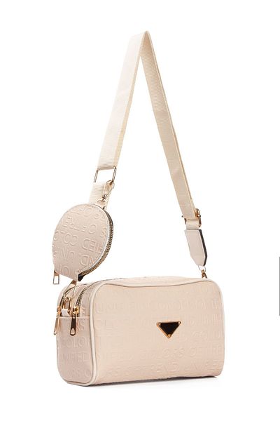 Adelina Bags Geantă de umăr pentru femei cu model scris - Detaliu portofel