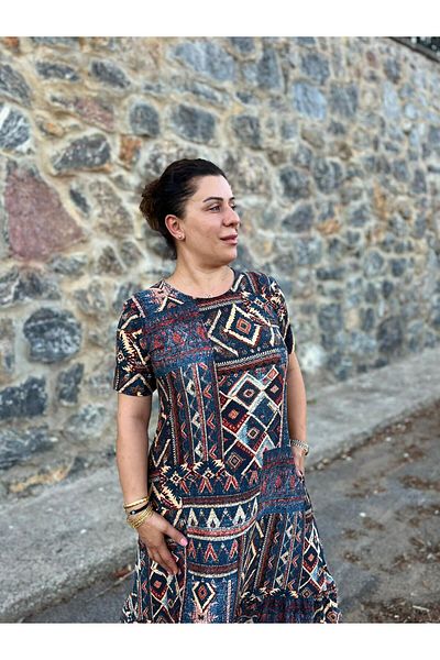 MJORA Φόρεμα με έθνικ σχέδιο με βολάν φούστα