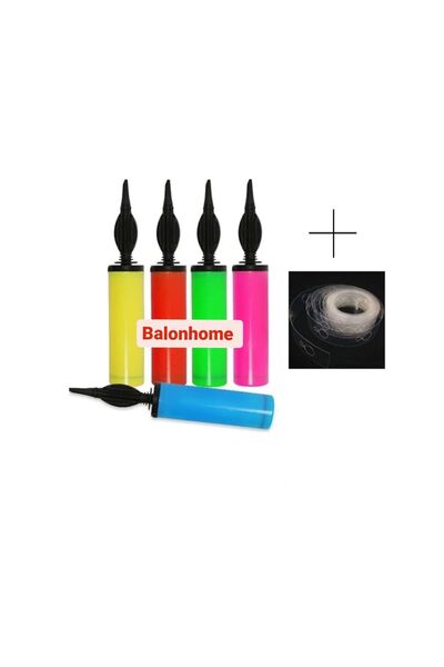 HBK Balon مضخة نفخ بالون مزدوجة الجوانب وسلسلة بالون بطول 5 أمتار