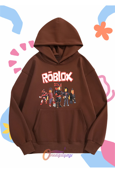 oneagılyazı Kids Unisex Roblox Printed Oversize Hooded Sweatshirt