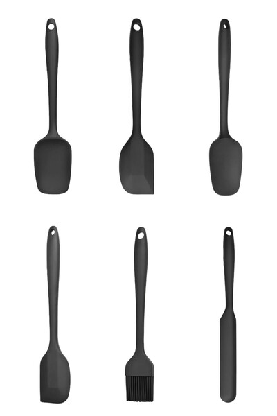 Ercazzo 6 Pieces Heat Resistant Fireproof Non-Stick Silicone Spatula Set