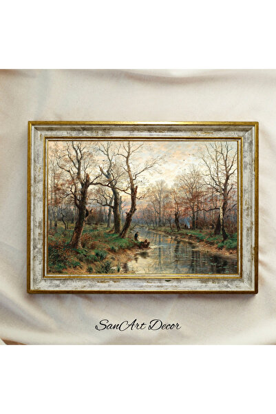 Sanart Pictură de epocă cu cadru, pictură în ulei, pictură înrămată, decor ar...