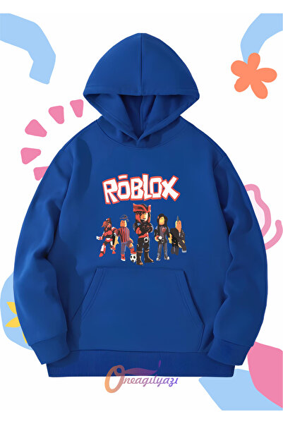 oneagılyazı Hanorac oversize cu glugă pentru copii cu imprimeu Roblox