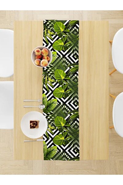 Gofre Home Runner Runner cu modele botanice cu imprimare digitală