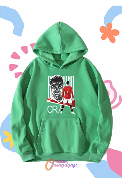 oneagılyazı Hanorac supradimensionat cu glugă, imprimat Ronaldo CR7, unisex p...