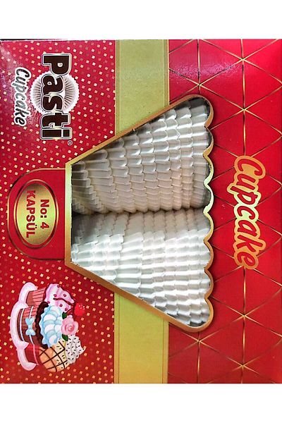 PASTİ PARTİ Cup Cake No.4 White 600 Pieces (5X3)cm