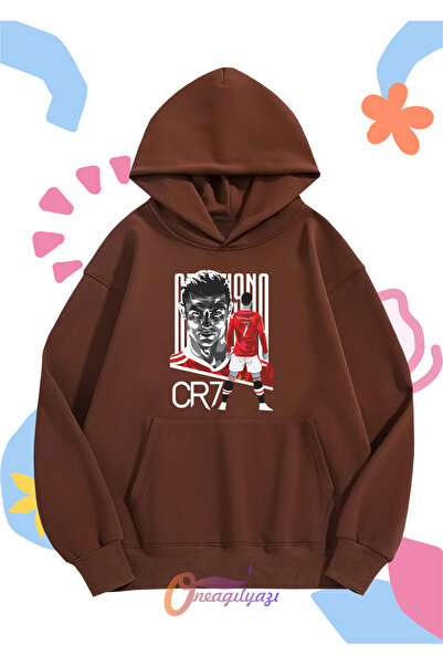 oneagılyazı Ronaldo CR7 Štampano Dječja unisex Oversize kroj majica sa kapulj...