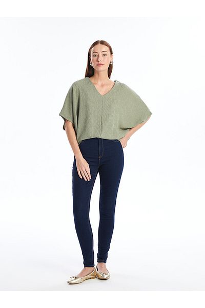 LC Waikiki V-Neck Women's Short Sleeve T-Shirt - LCW