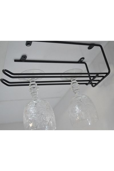filamento 1 Compartment Bar Black Goblet Holder Glass Hanger Cup Holder