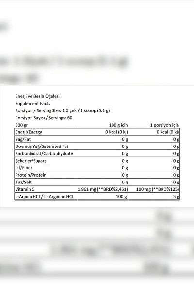 Conlast CONLAST Arginine 300gr - 60 Serving Packages