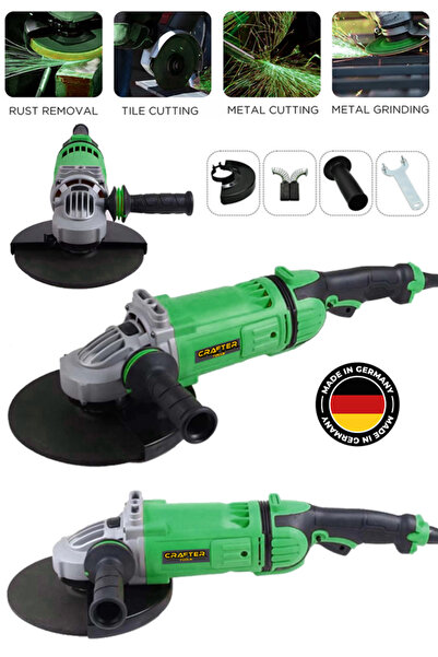 CRAFTERTOOLS Germany 2200 Watt Metal Şanzıman 230MM Büyük Spiral Taşlama ve Metal Kesme Makinesi
