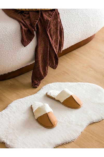 LC Waikiki Suede Γυναικείες Παντόφλες Σπιτιού - LCW STEPS, Κλειστή Μπροστά
