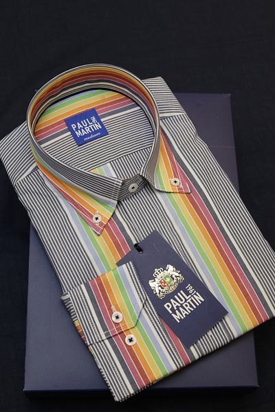 Paul Martin Canadian PAUL MARTIN Canadiant Striped Men's Shirt - Regular Fit, 100% Cotton PM3576R12