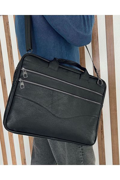 Deribag Black Genuine Leather Bag - Laptop, Computer and Briefcase