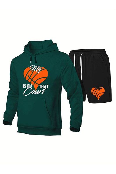 AMMA Unisex My Is On That Court 3 Yarn Sweatshirt and Tracksuit Set