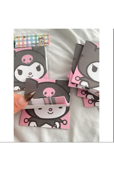 synshop Sanrio Kuromi Y2K Kpop - Kawaii Block Cube, Yellow Dog Pattern, 50 Sheets Gift Notepad