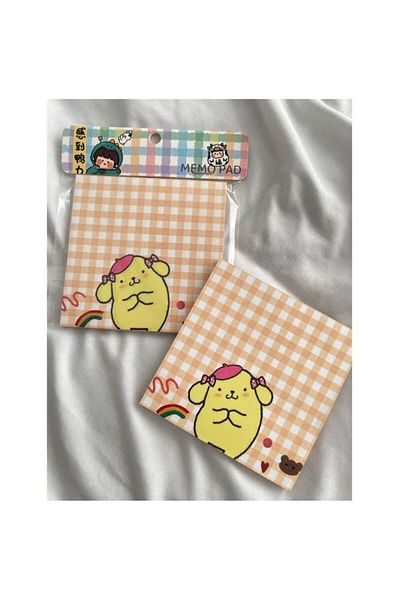synshop Sanrio Pompompurin Y2K Kpop - Red Square Block Cube, 50 Sheets