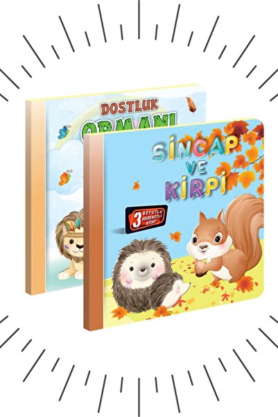 Kids Babies 3 Boyutlu, Hareketli Kitaplar "2’li Set" Pop-up Kitaplar D.ormanı...
