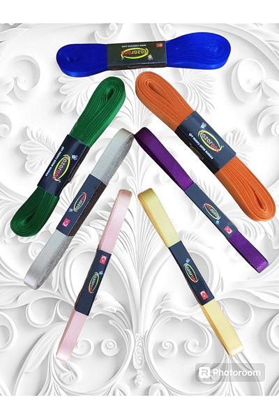 Kezban Tekstil Kezban Textile Satin Ribbons(1 cm) 7 Pcs Assorted Colors